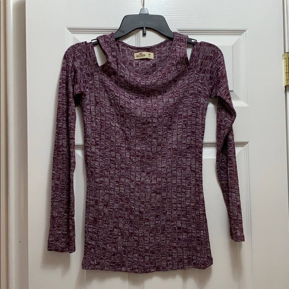 Hollister Cold Shoulder Long Sleeve Top